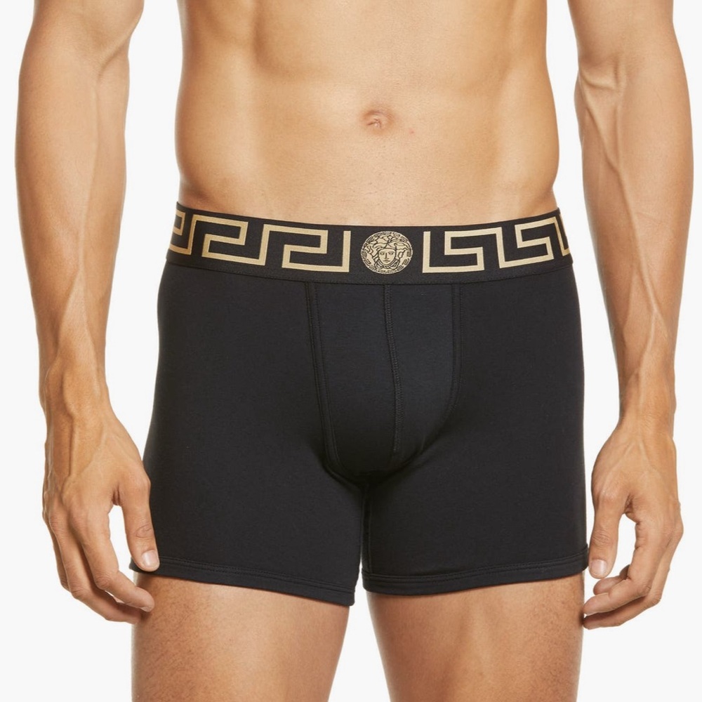 Versace Black Greca Border Boxer Briefs size 4 / S